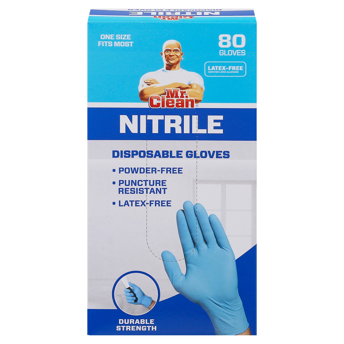 slide 1 of 14, Mr. Clean Latex-Free Nitrile Disposable Gloves 80 ea, 80 ct