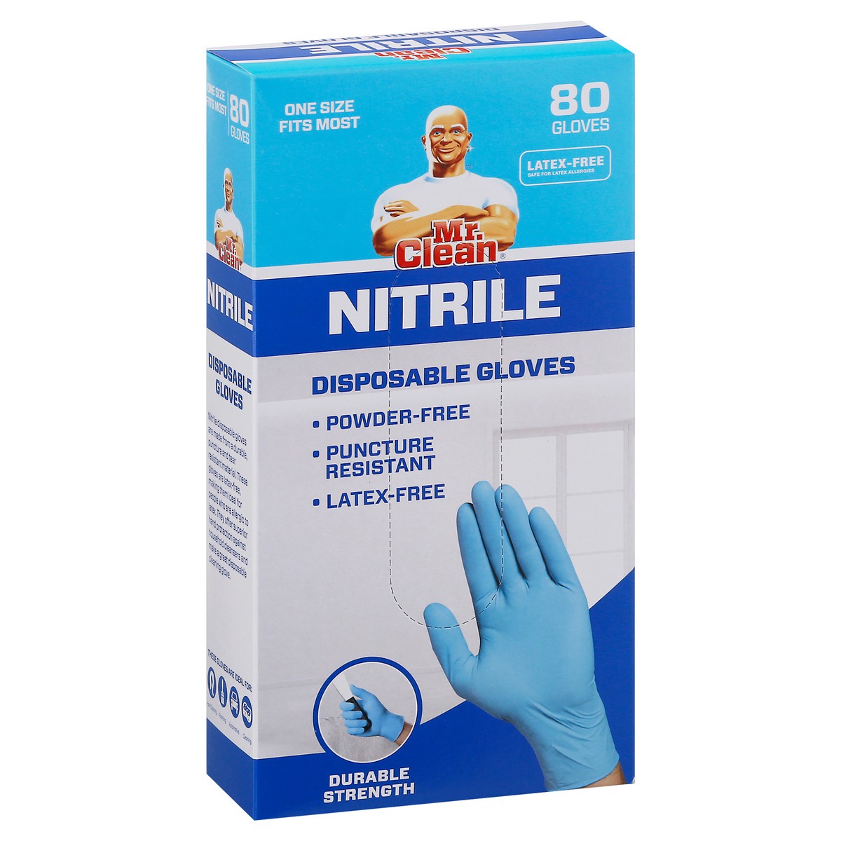 slide 4 of 14, Mr. Clean Latex-Free Nitrile Disposable Gloves 80 ea, 80 ct