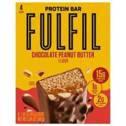 FULFIL Chocolate Peanut Butter Flavored Protein Bars, 1.41 oz (4 Count)