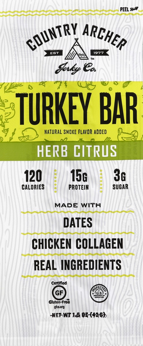 slide 3 of 3, Country Archer Citrus Herb Turkey Bar, 1.5 oz