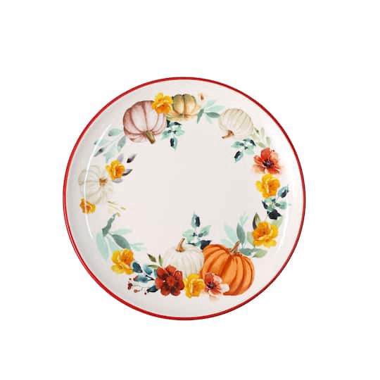 slide 1 of 4, 10.5" Pumpkin & Fall Florals Dinner Plate By Ashland, 10.5 in