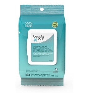 slide 1 of 1, Beauty 360 Deep Action Micellar Facial Cleansing Cloths, 25Ct, 1 ct