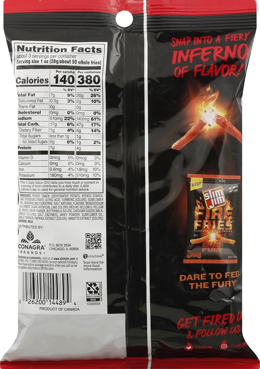 slide 10 of 10, Slim Jim Fire Fries Inferno, 2.75 oz