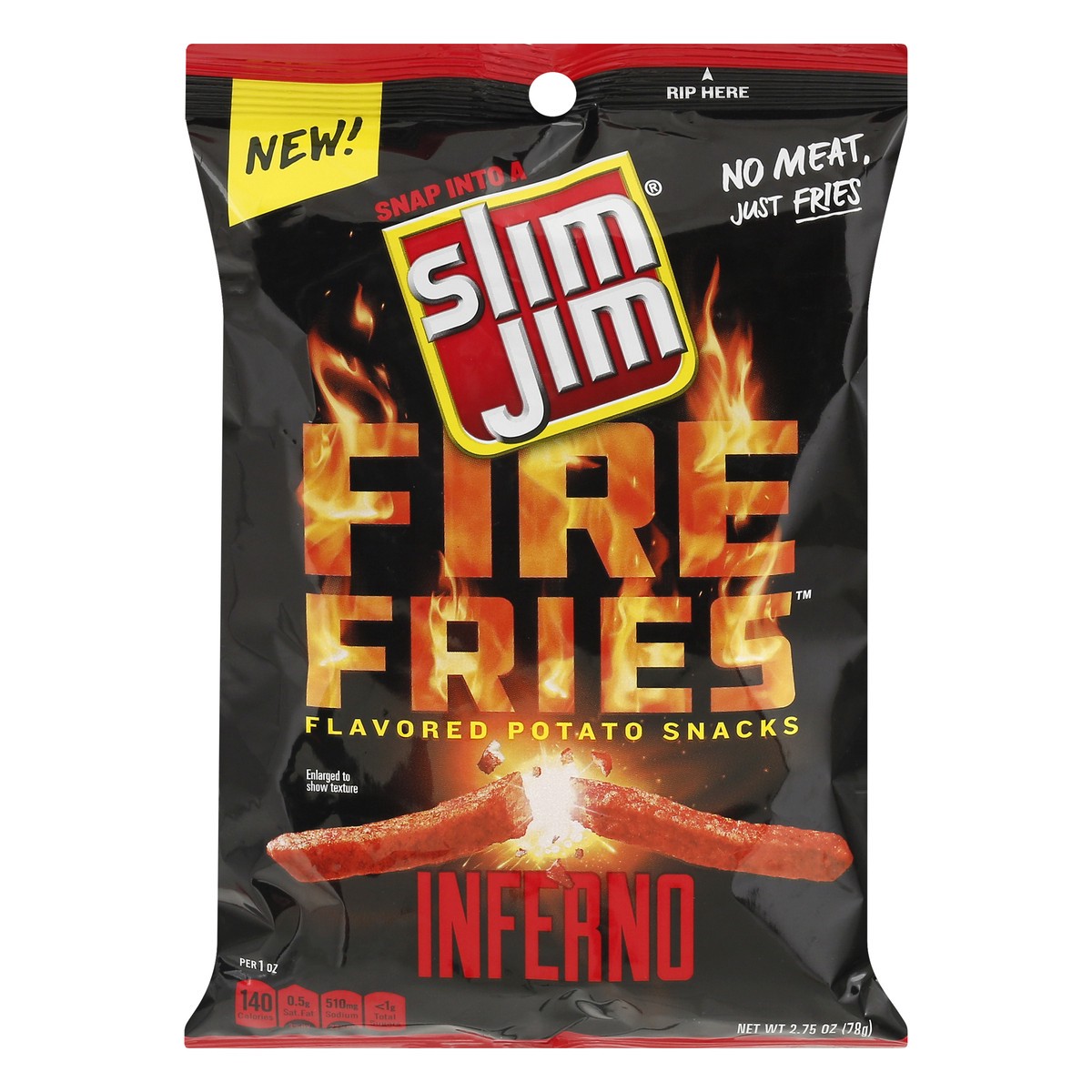 slide 1 of 10, Slim Jim Fire Fries Inferno, 2.75 oz