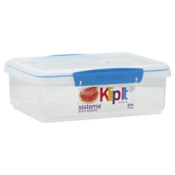 slide 1 of 1, Sistema Klip It Accents Container, 67.6 oz