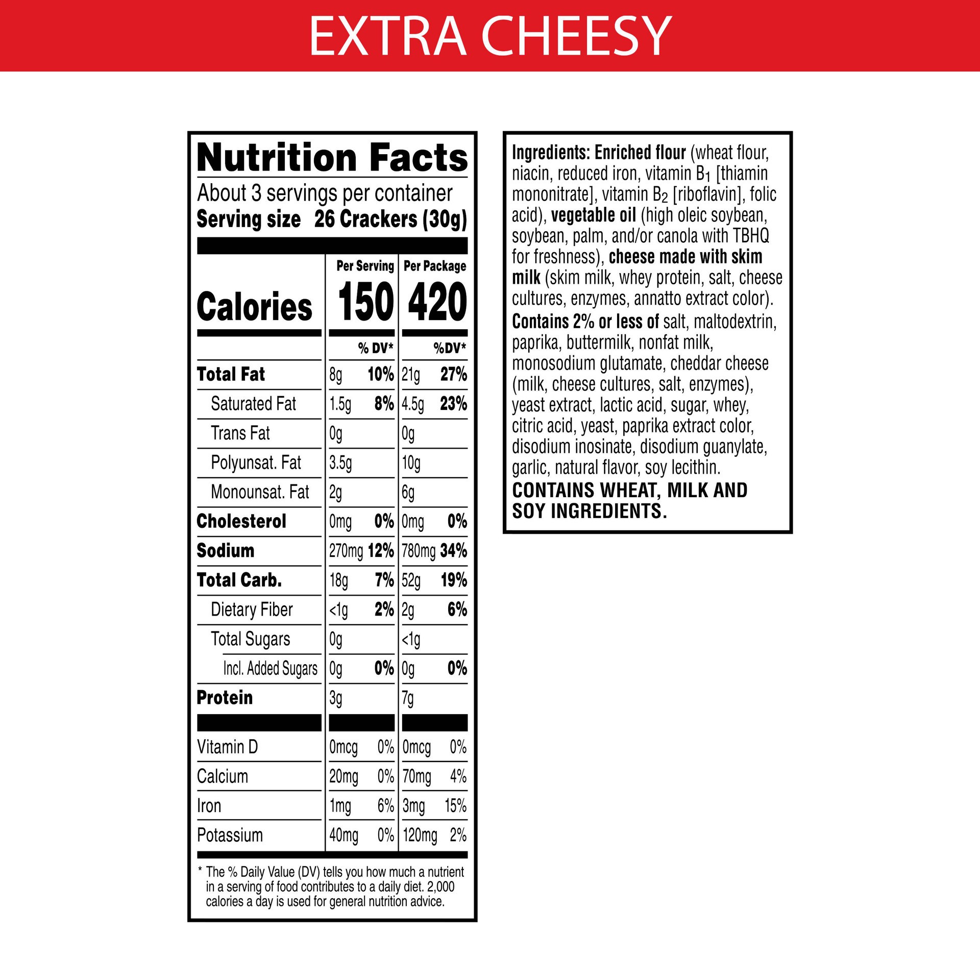 slide 3 of 5, Cheez-It Cheese Crackers, Extra Cheesy, 3 oz, 3 oz