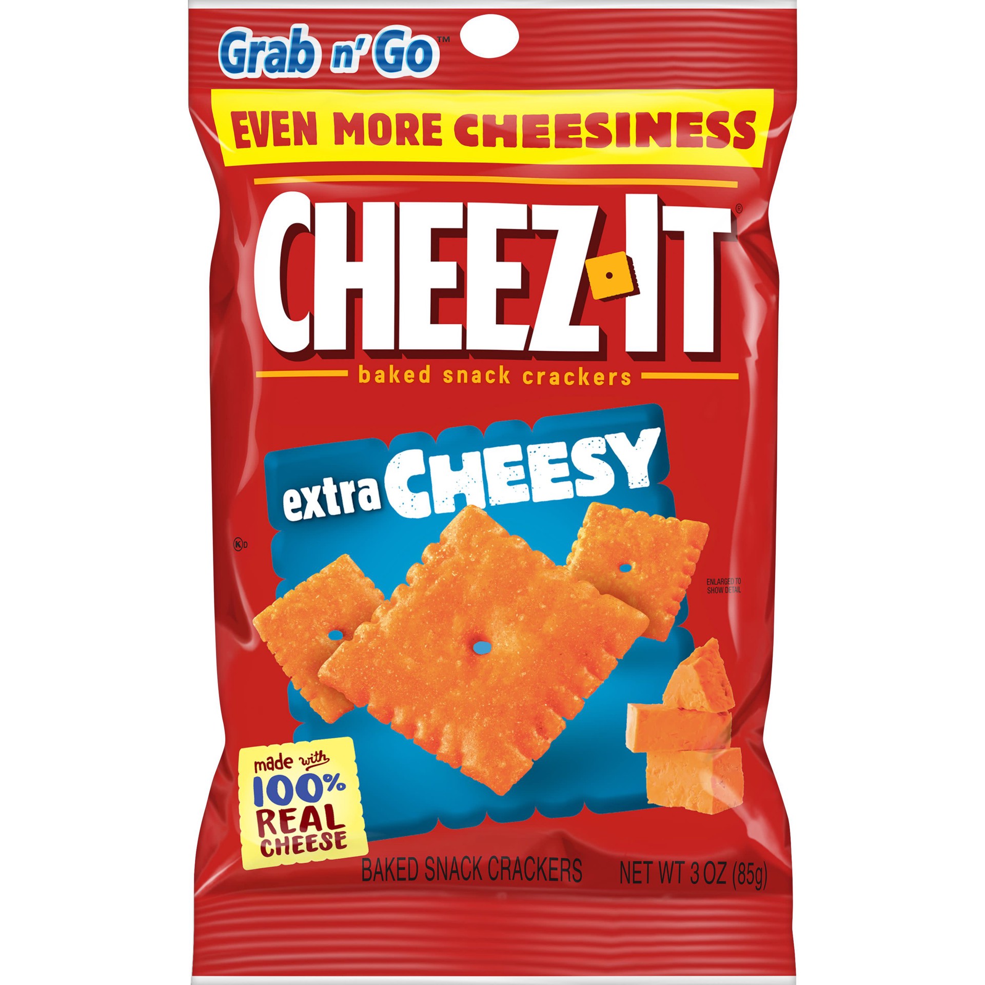 slide 1 of 5, Cheez-It Cheese Crackers, Extra Cheesy, 3 oz, 3 oz