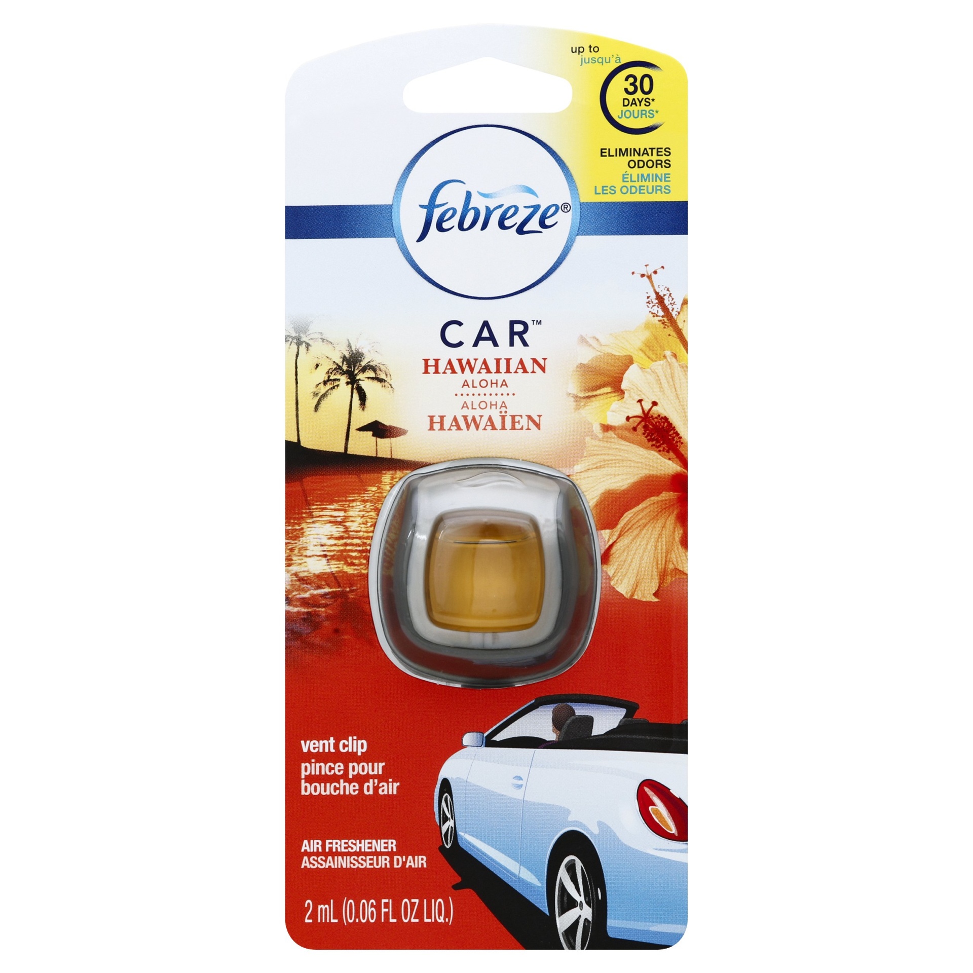 slide 1 of 2, Febreze Car Vent Clips, Hawaiian Aloha, 0.06 oz