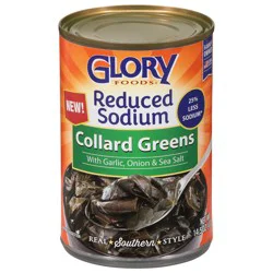 Glory Foods Reduced Sodium Southern Style Collard Greens with Garlic, Onion & Sea Salt 14.5 oz