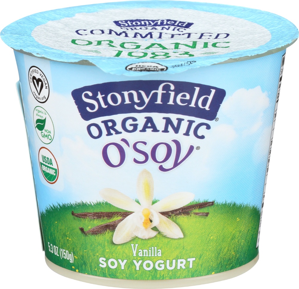 slide 1 of 2, Stonyfield Organic O'Soy Yogurt Vanilla, 6 oz