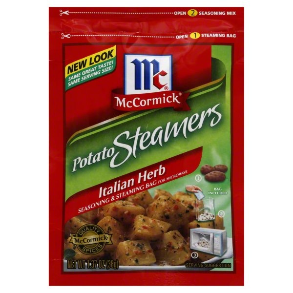 slide 1 of 1, McCormick Italian Herb Potato Steamers, 1.37 oz