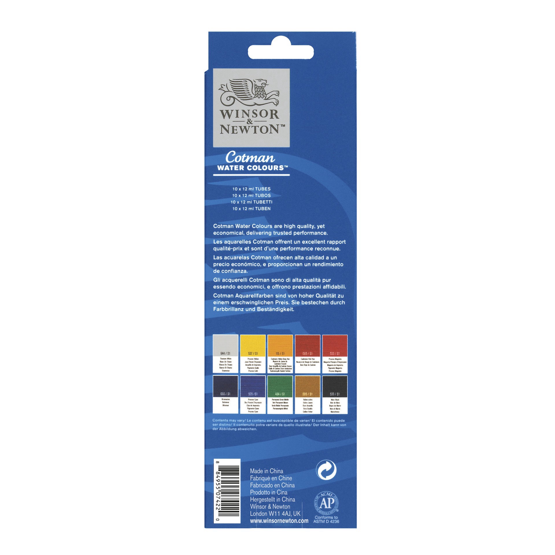 slide 5 of 11, Winsor & Newton Cotman Water Colours 10 Color Paint Set, 0.17 fl oz