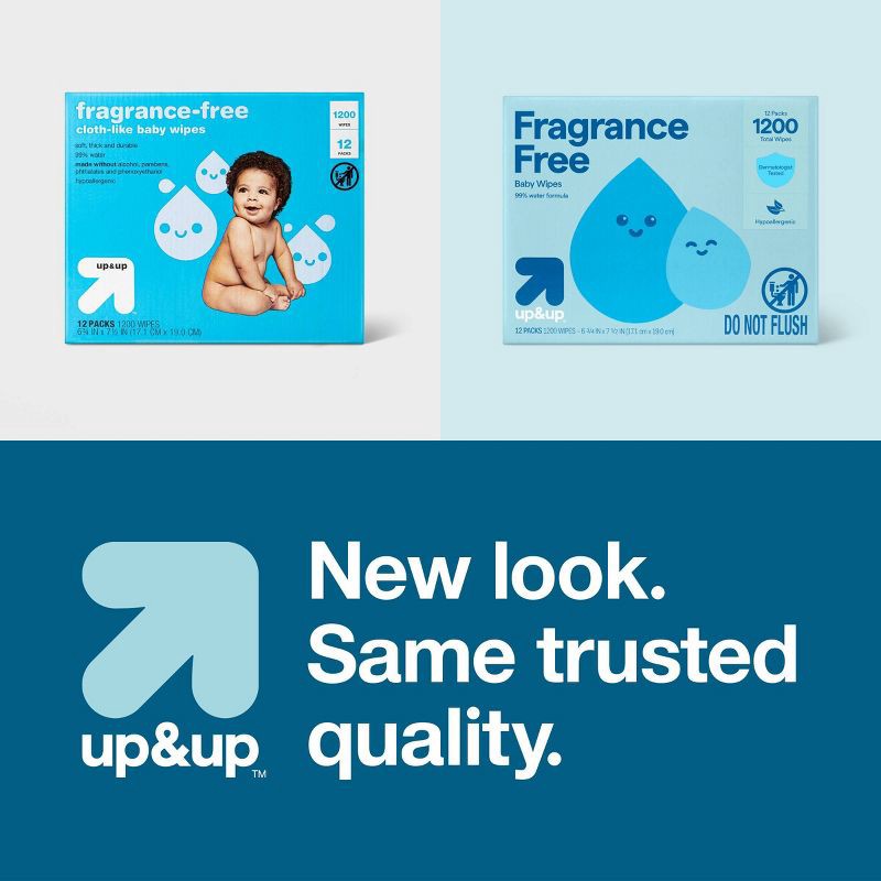 slide 8 of 8, Fragrance Free personal Baby Wipes - 12pk/1200ct - up&up™, 12 ct, 1200 ct