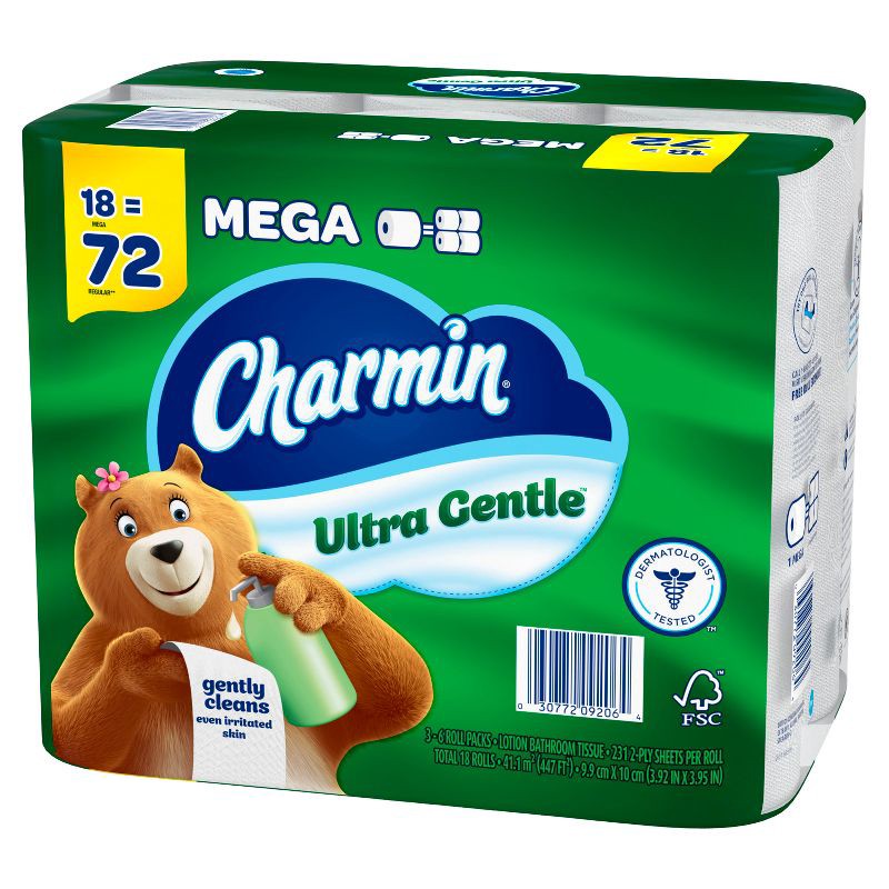 slide 13 of 13, Charmin Ultra Gentle Toilet Paper - 18 Mega Rolls, 1 ct