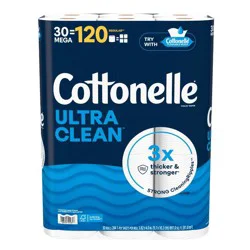 Cottonelle Ultra Clean Strong Toilet Paper - 30 Mega Rolls