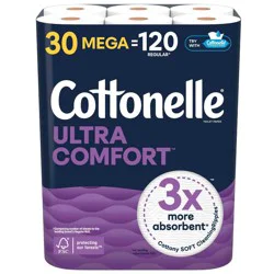 Cottonelle Ultra Comfort Toilet Paper - 30 Mega Rolls