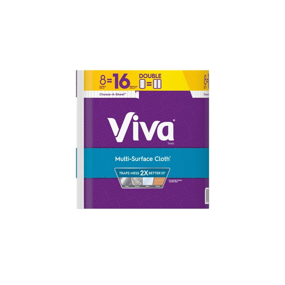 slide 7 of 9, Viva Multi-Surface Cloth Choose-A-Sheet Paper Towels - 8 Double Rolls, 1 ct