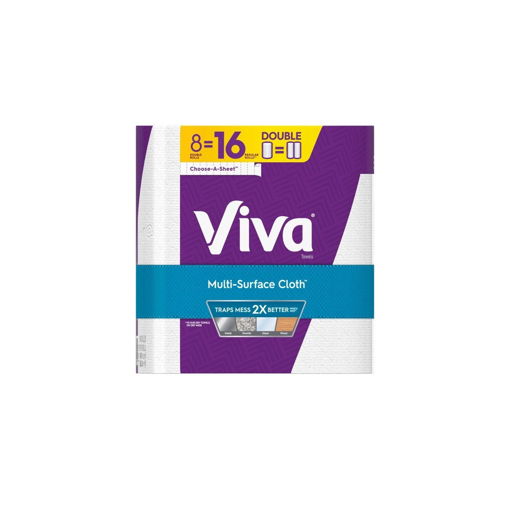 slide 4 of 9, Viva Multi-Surface Cloth Choose-A-Sheet Paper Towels - 8 Double Rolls, 1 ct