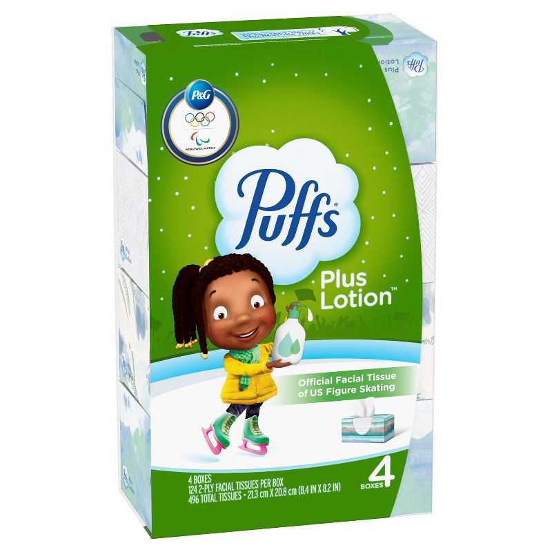 slide 16 of 16, Puffs Plus Lotion Facial Tissue - 4pk/496ct, 4 ct, 496 ct