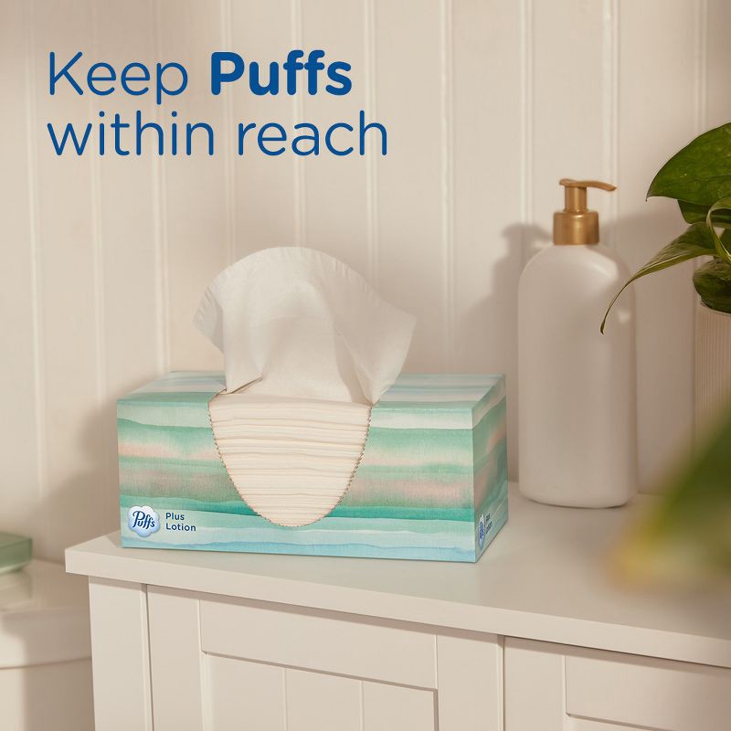 slide 8 of 12, Puffs Plus Lotion Facial Tissue - 4pk/124ct, 4 ct, 124 ct