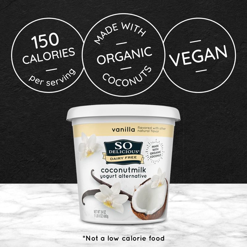 slide 6 of 9, So Delicious Dairy Free Vanilla Coconut Milk Yogurt - 24oz, 24 oz