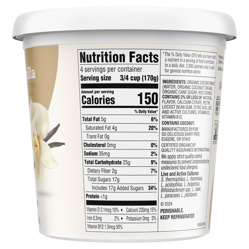 slide 9 of 11, So Delicious Dairy Free Vanilla Coconut Milk Yogurt - 24oz, 24 oz