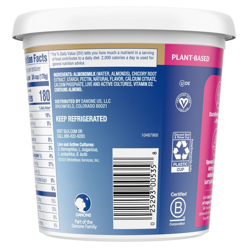 slide 11 of 12, Silk Unsweetened Vanilla Almond Milk Yogurt Alternative - 24oz Tub, 24 oz
