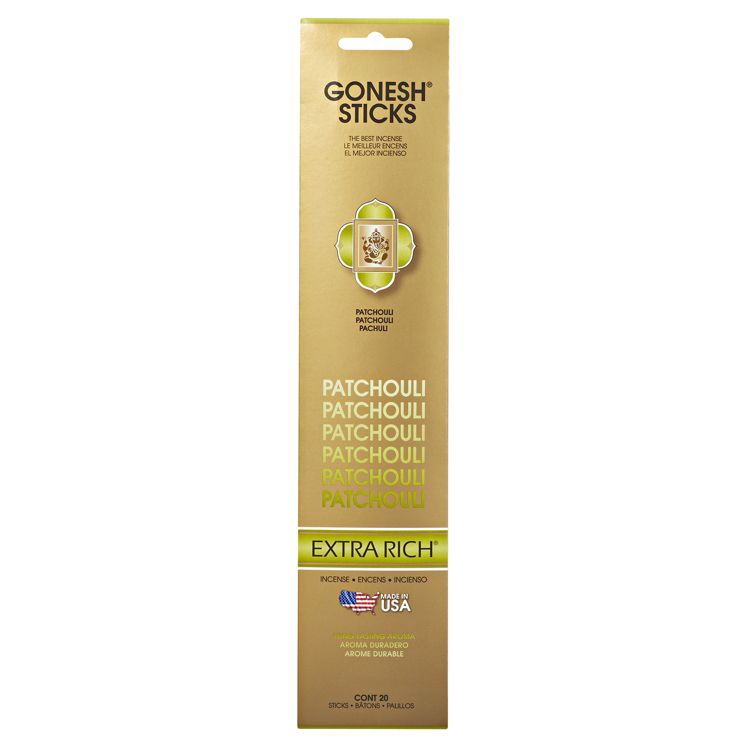 slide 1 of 2, Gonesh Incense Extra Rich Patchouli Incense Air Freshener 20 ea, 20 ct
