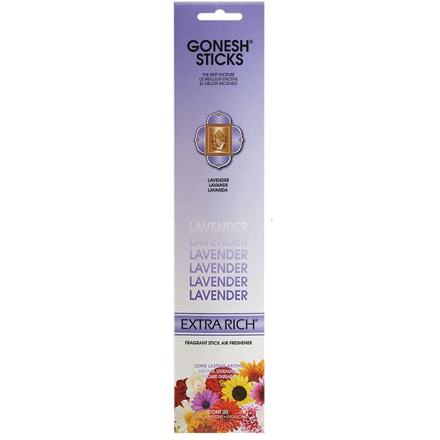 slide 1 of 1, Gonesh Incense Extra Rich Lavender Incense 20 ea, 20 ct