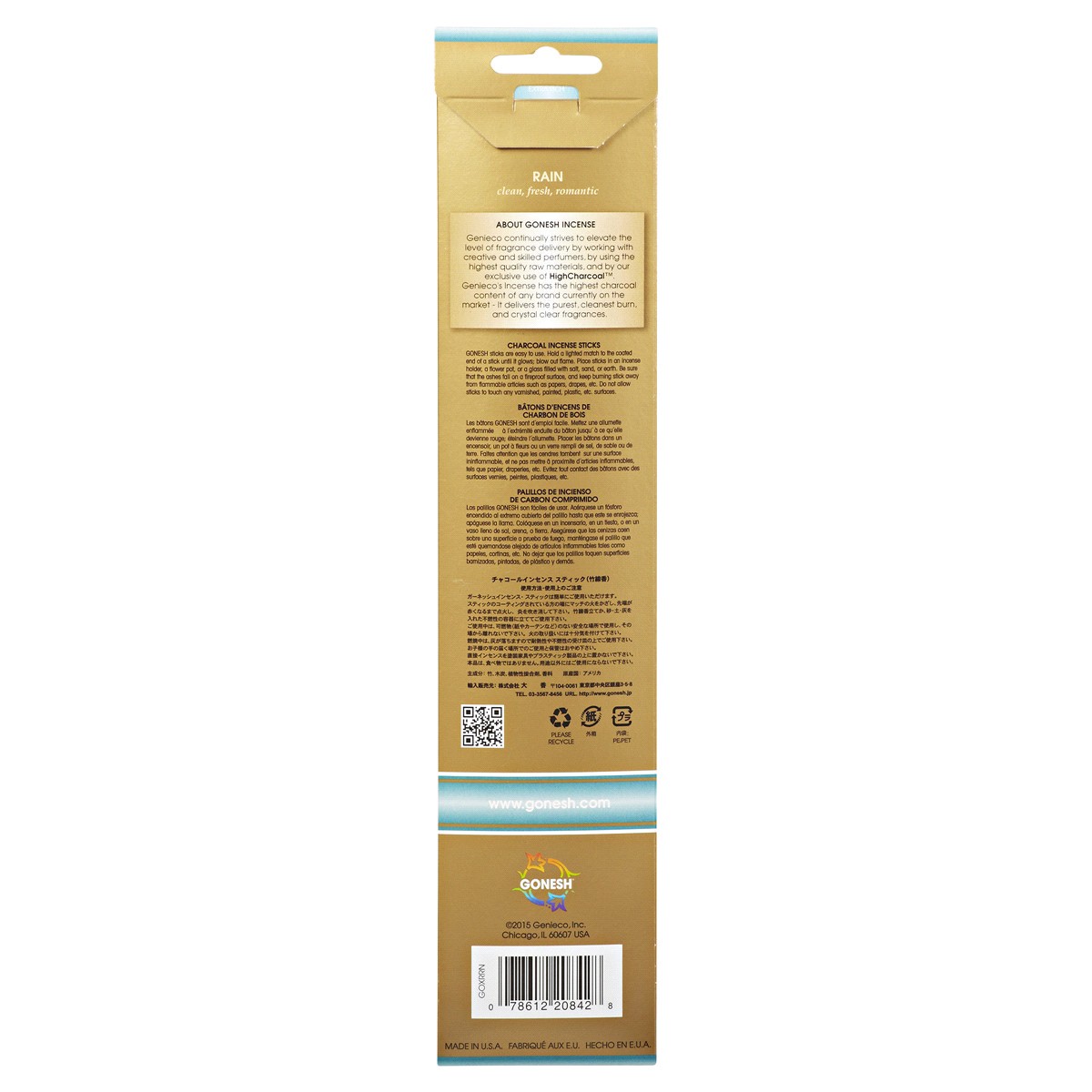 slide 2 of 2, Gonesh Incense Gonesh Rain Incense Stick X Rich, 20 ct