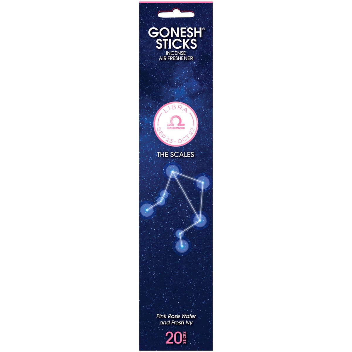 slide 1 of 1, Gonesh Incense Libra Zodiac 20 Stick Single Unit, 20 ct