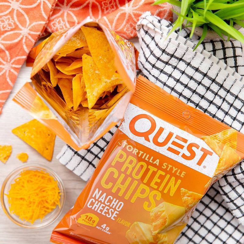 slide 4 of 8, Quest Nutrition Tortilla Style Protein Chips - Nacho - 4pk/1.1oz, 4 ct, 1.1 oz