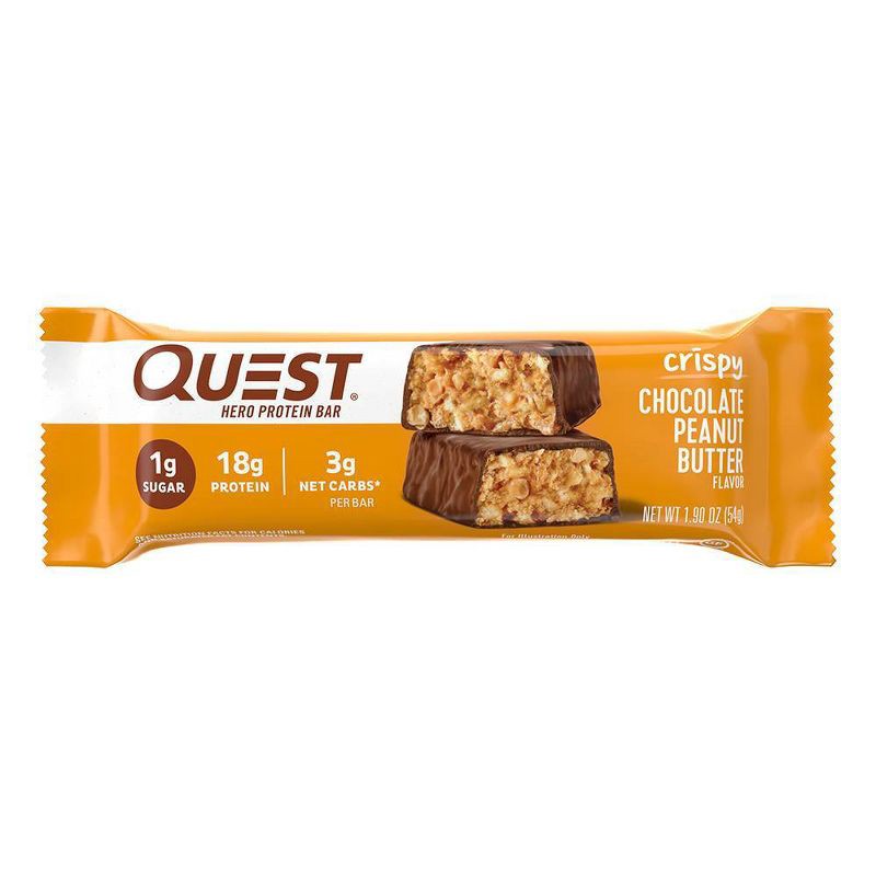 slide 2 of 5, Quest Nutrition 18g Crispy Hero Protein Bar - Chocolate Peanut Butter - 4ct, 18 gram, 4 ct