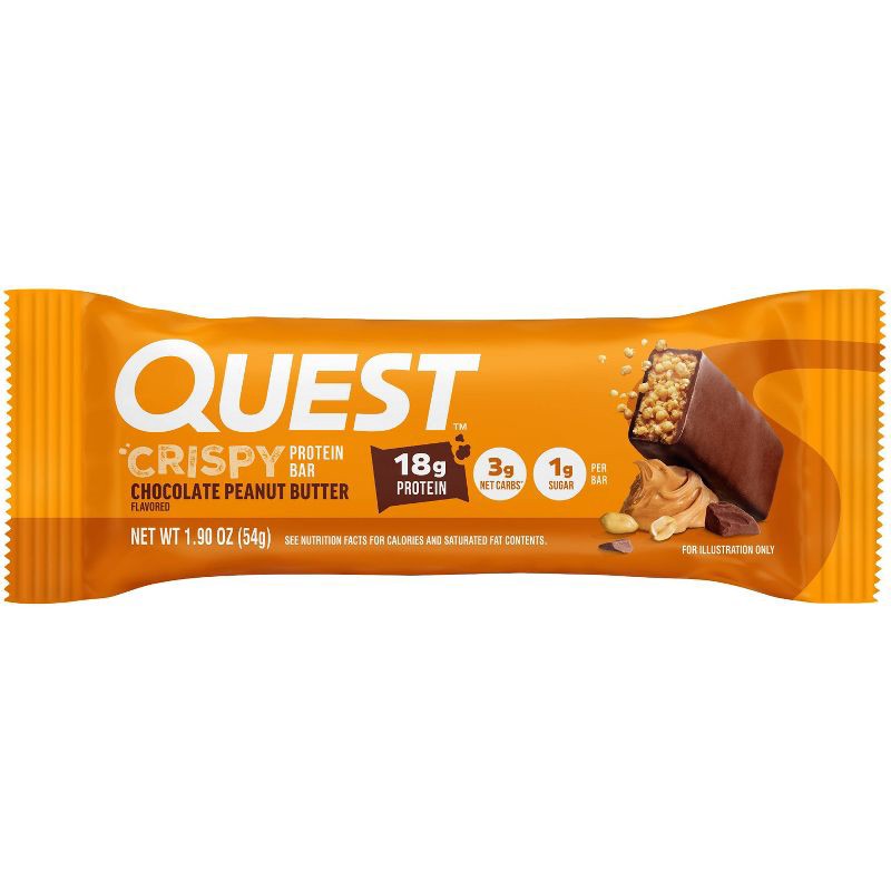 slide 6 of 6, Quest Nutrition 18g Crispy Hero Protein Bar - Chocolate Peanut Butter - 4ct, 18 gram, 4 ct