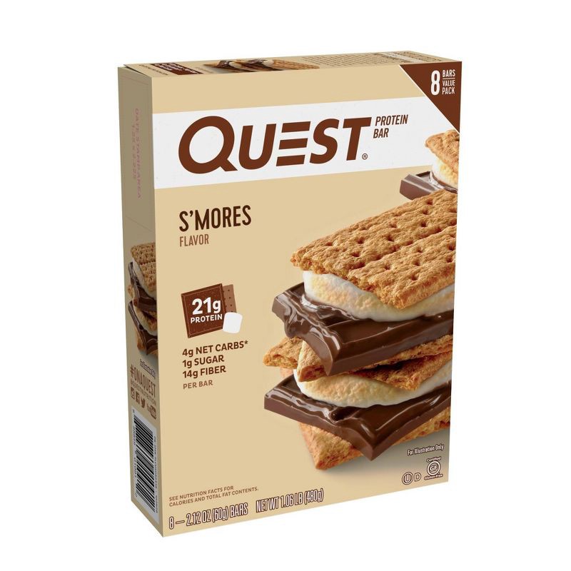 slide 2 of 6, Quest Nutrition S'Mores Protein Bar - 8ct/16.96oz Total, 8 ct; 16.96 oz