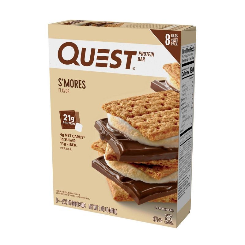 slide 3 of 6, Quest Nutrition S'Mores Protein Bar - 8ct/16.96oz Total, 8 ct; 16.96 oz