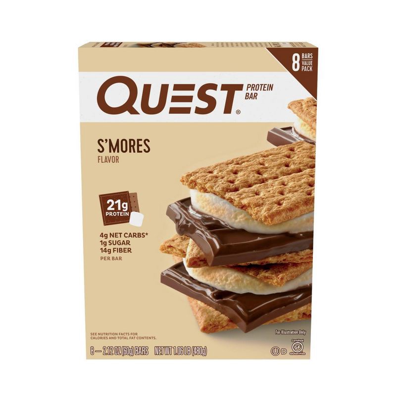 slide 1 of 1, Quest Nutrition S'Mores Protein Bar - 8ct/16.96oz Total, 8 ct; 16.96 oz