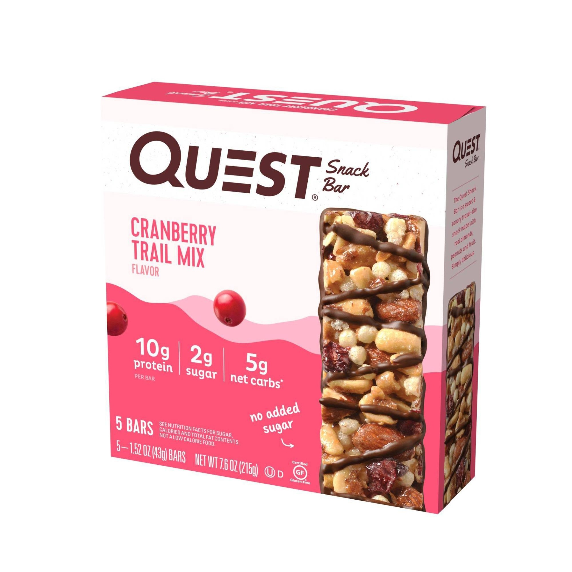 slide 1 of 7, Quest Cranberry Trail Mix Snack Bar, 5 ct; 7.6 oz
