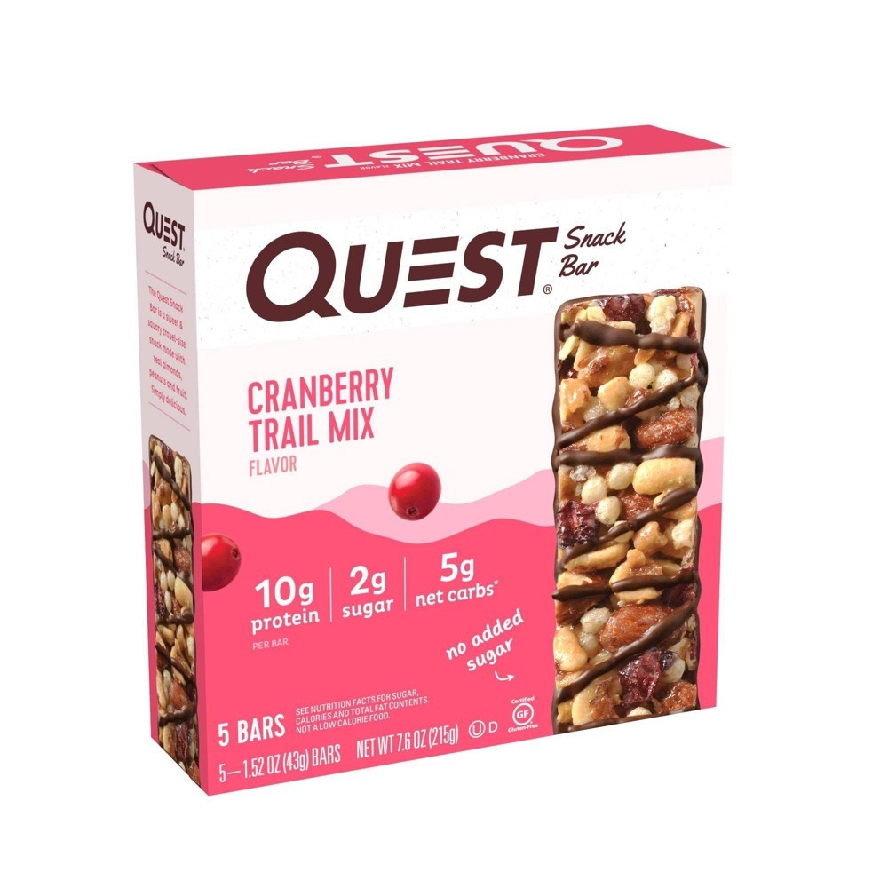 slide 7 of 7, Quest Cranberry Trail Mix Snack Bar, 5 ct; 7.6 oz