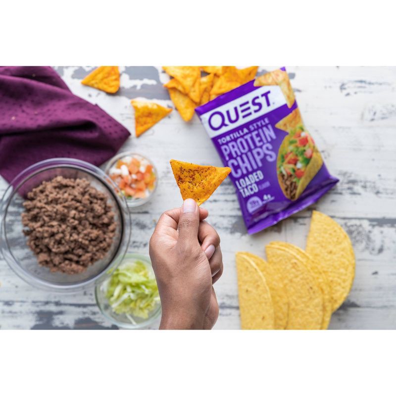 slide 4 of 6, Quest Nutrition Tortilla Style Protein Chips - Loaded Taco - 4pk/1.1oz, 4 ct, 1.1 oz