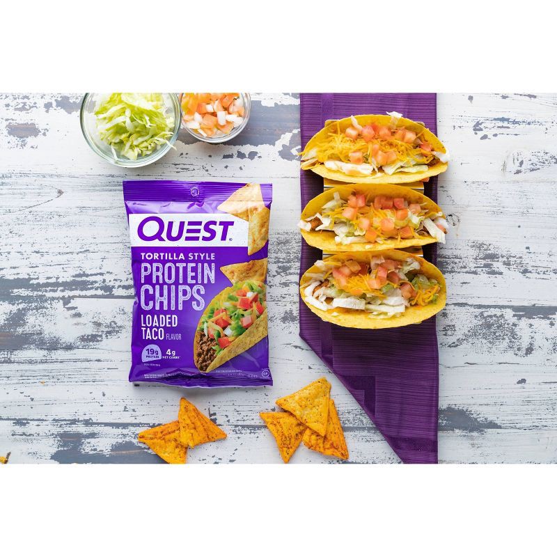 slide 5 of 6, Quest Nutrition Tortilla Style Protein Chips - Loaded Taco - 4pk/1.1oz, 4 ct, 1.1 oz