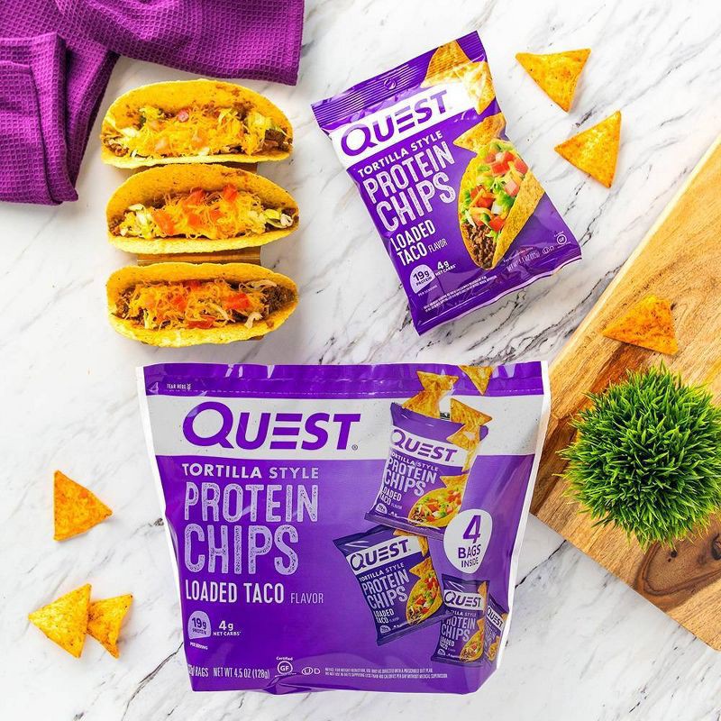 slide 6 of 6, Quest Nutrition Tortilla Style Protein Chips - Loaded Taco - 4pk/1.1oz, 4 ct, 1.1 oz