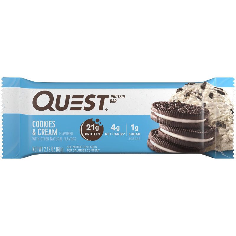 slide 3 of 5, Quest Nutrition Cookies & Cream Protein Bar - 8ct/ 16.96oz Total, 8 ct; 16.96 oz