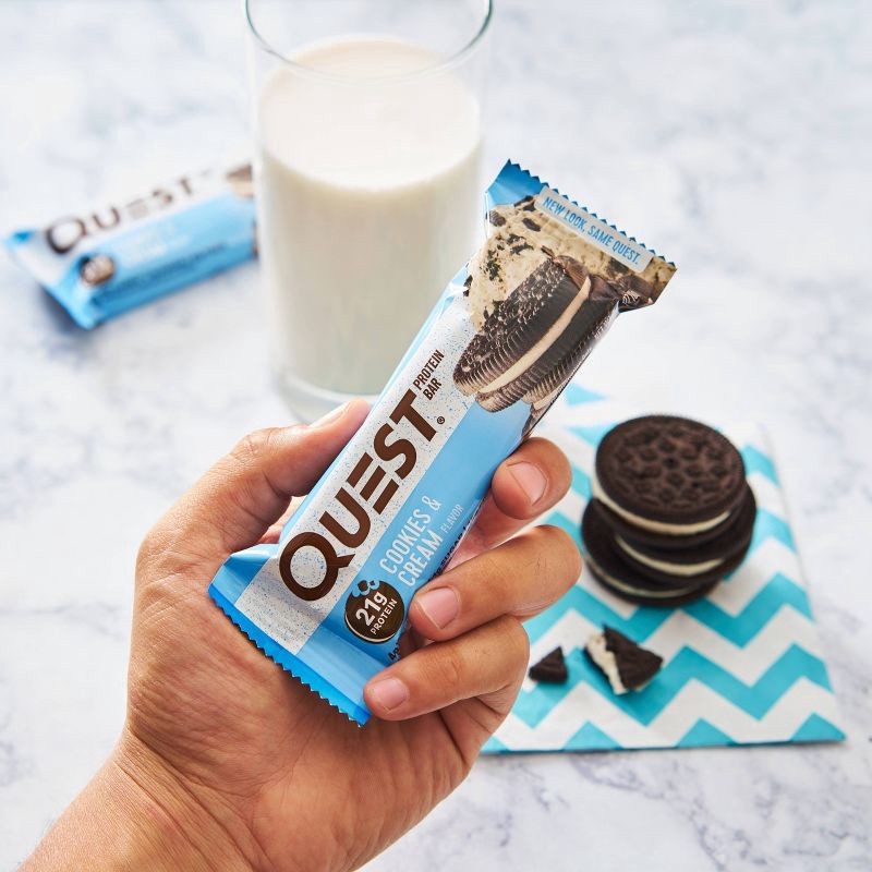 slide 4 of 5, Quest Nutrition Cookies & Cream Protein Bar - 8ct/ 16.96oz Total, 8 ct; 16.96 oz