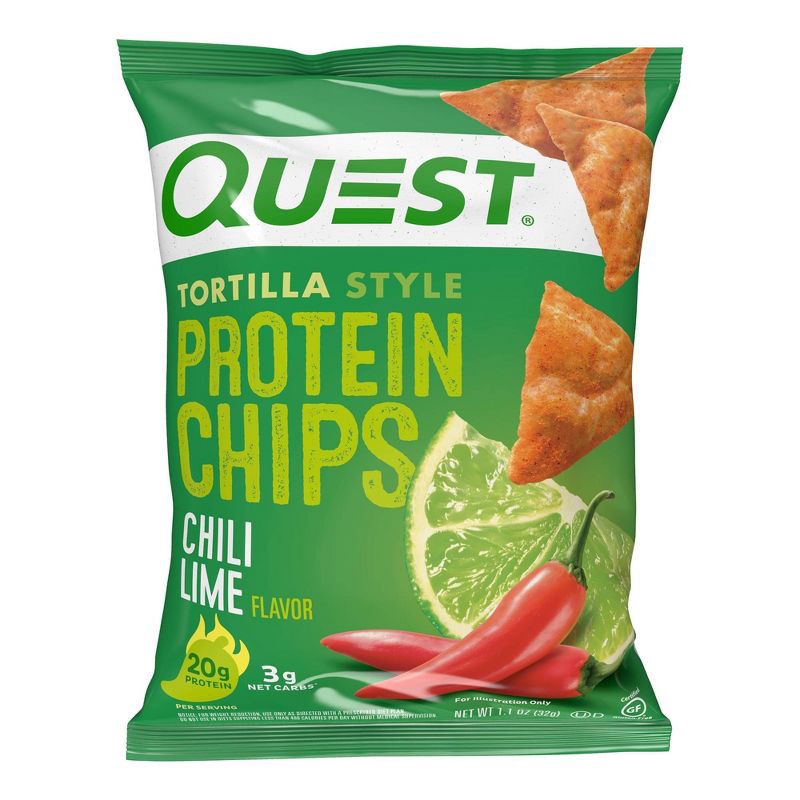 slide 6 of 8, Quest Nutrition Tortilla Style Protein Chips - Chili Lime - 4pk/1.1oz, 4.5 oz