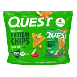 Quest Nutrition Tortilla Style Protein Chips - Chili Lime - 4pk/1.1oz