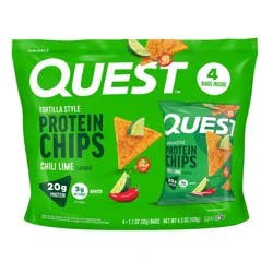Quest Nutrition Tortilla Style Protein Chips - Chili Lime - 4pk/1.1oz