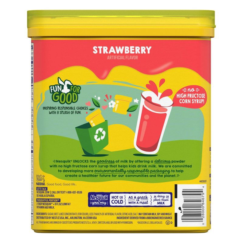 slide 5 of 12, Nestle Nesquik Strawberry Flavor Powder Drink Mix for Strawberry Milk - 18.7oz, 18.7 oz
