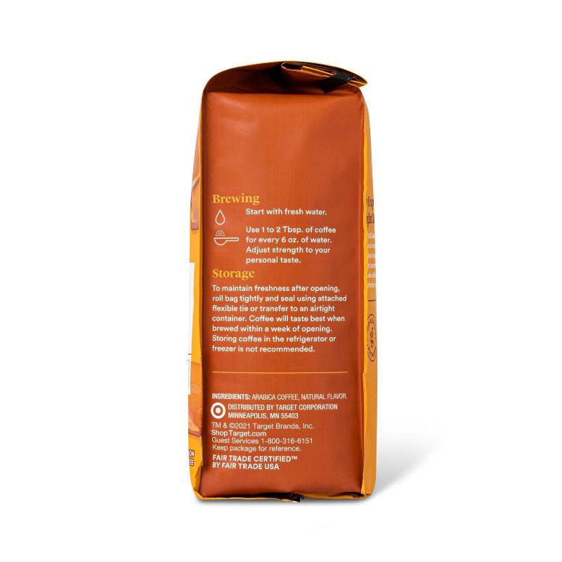 slide 4 of 4, Naturally Flavored Caramel Macchiato Light Roast Ground Coffee - 12oz - Good & Gather™, 12 oz