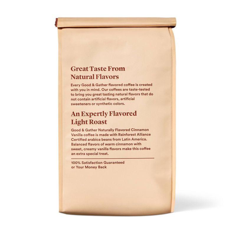 slide 3 of 4, Naturally Flavored Cinnamon Vanilla Light Roast Ground Coffee - 12oz - Good & Gather™, 12 oz
